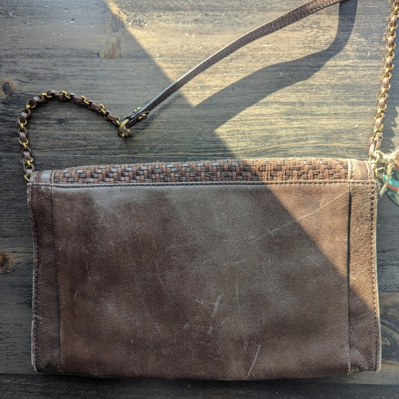 Elliott Lucca Brown Genuine Leather Crossbody Strap Purse - Picture 4 of 10